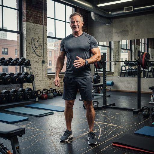 Pareja de ancianos disfrutando de una sesión de yoga juntos, simbolizando conexión y amor.